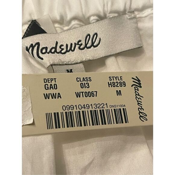 NWT Madewell Women’s Embroidered Off the Shoulder Top White Long Balloon Sleeve - Picture 6 of 9